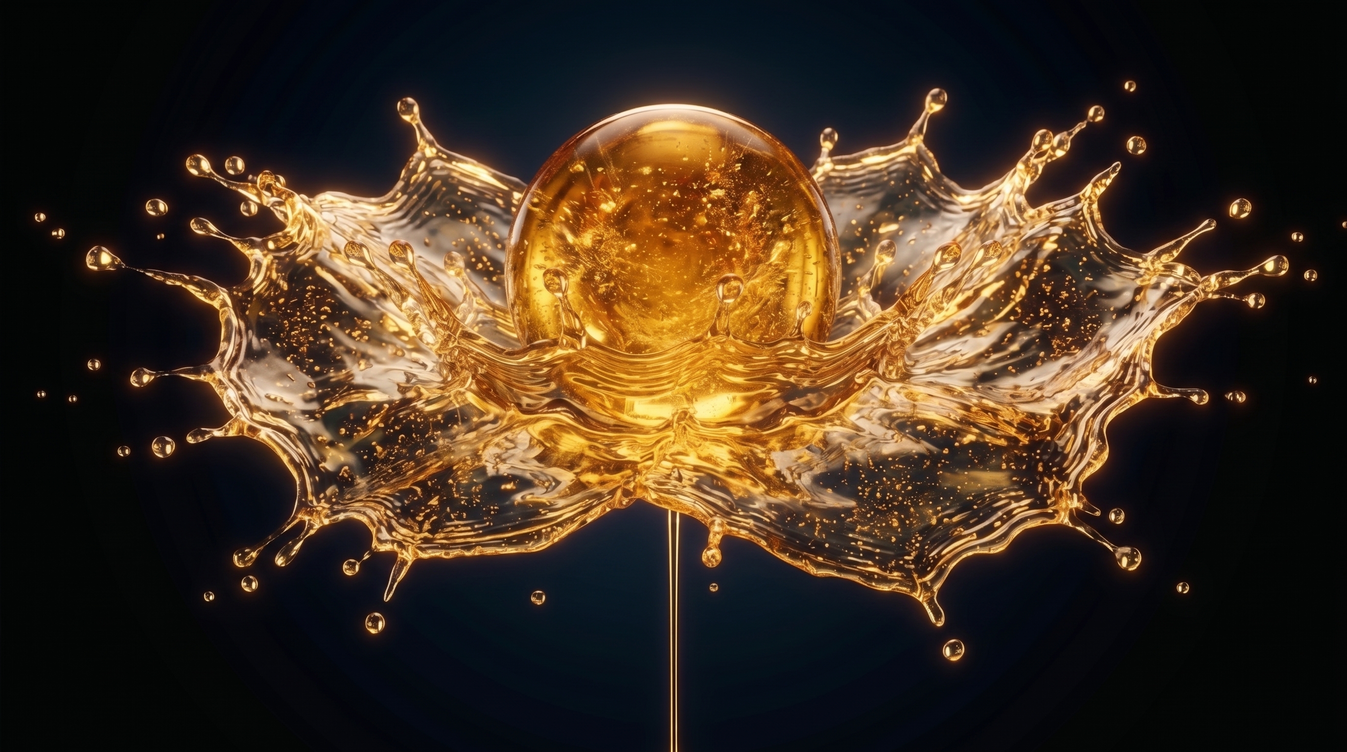 Liquid gold release and kinetic splash